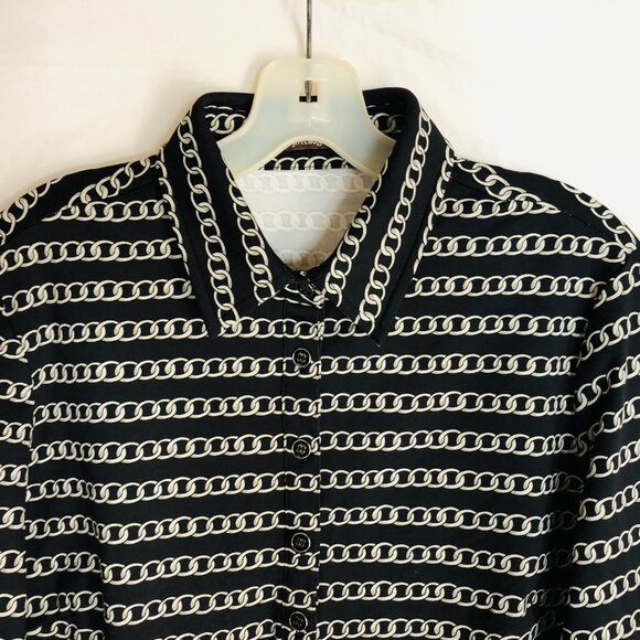 J. McLaughlin Women's Size Medium Chain Pattern Top Shirt - Picture 2 of 5